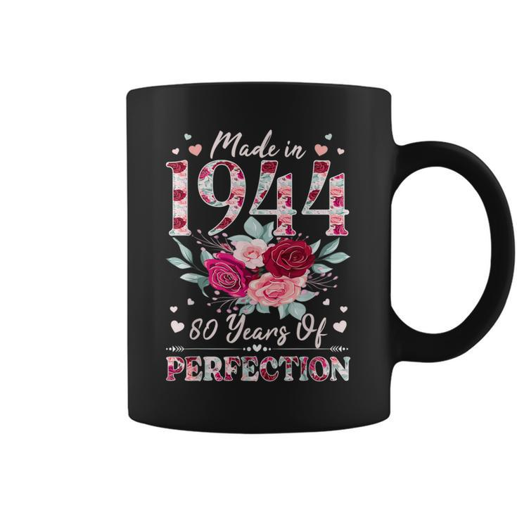 80 Year Old Birthday 1944 Floral 80Th Birthday For Women Coffee Mug