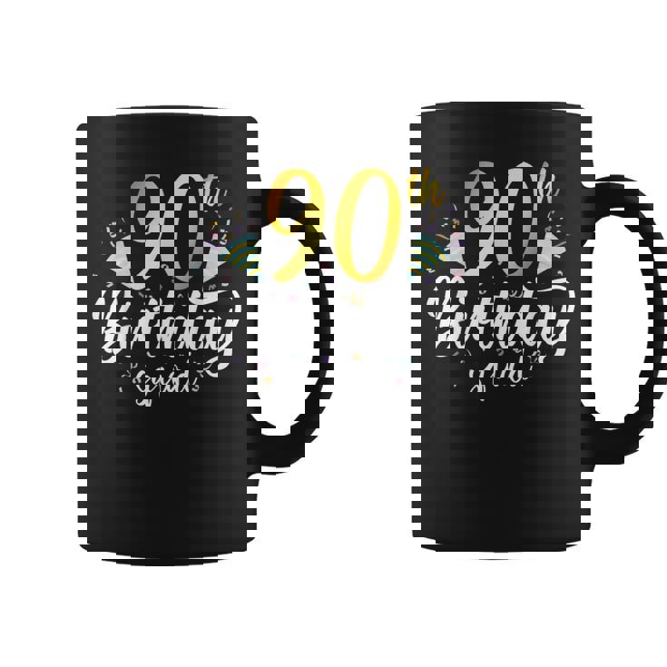 90Th Birthday Squad 90 Year Old Confetti Birthday Men Coffee Mug