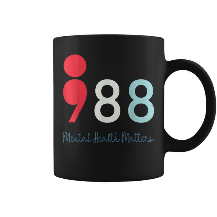 988 Semicolon Mental Health Matters Suicide Prevention Retro  Coffee Mug