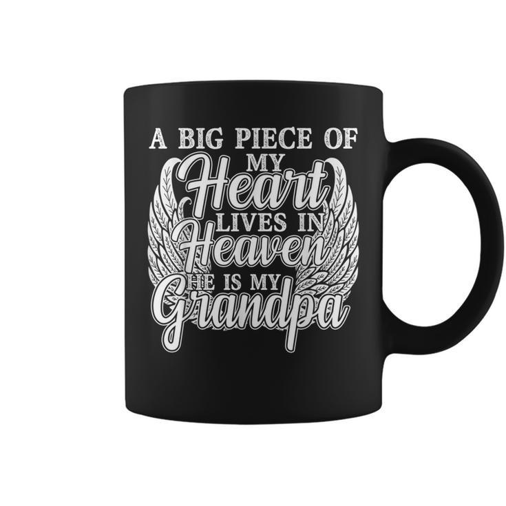 A Piece Of My Heart Is In Heaven In Memory Of My Grandpa  Coffee Mug