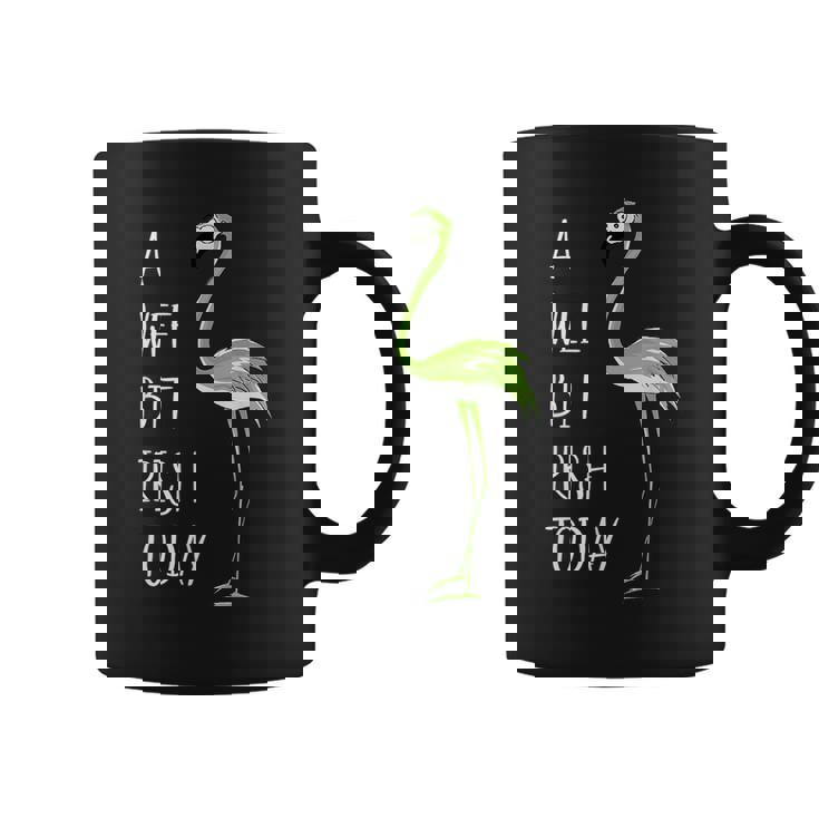 A Wee Bit Irish Today St Pattys Day Green Flamingo  Coffee Mug
