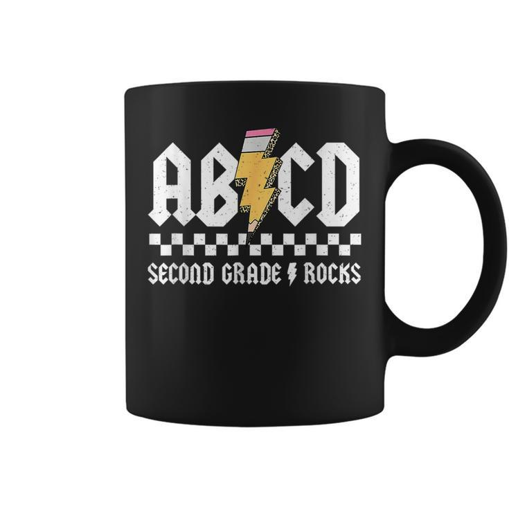Abcd Second Grade Rocks Pencil Lightning Back To School 2023 Coffee Mug