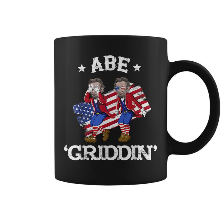 Abe Griddin Abraham Lincoln Griddy 4Th Of July Usa Flag  Coffee Mug