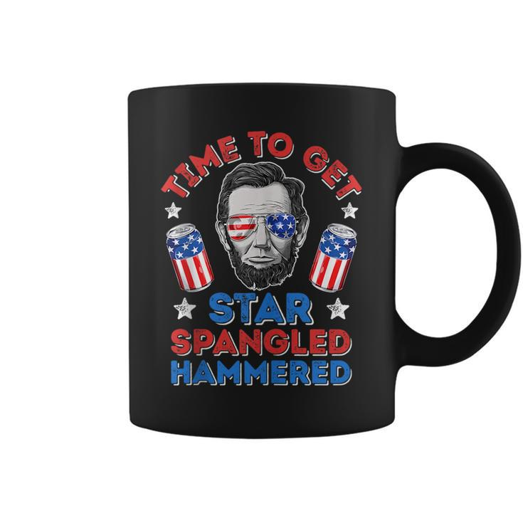Abe Lincoln 4Th Of July Time To Get Star Spangled Hammered  Coffee Mug
