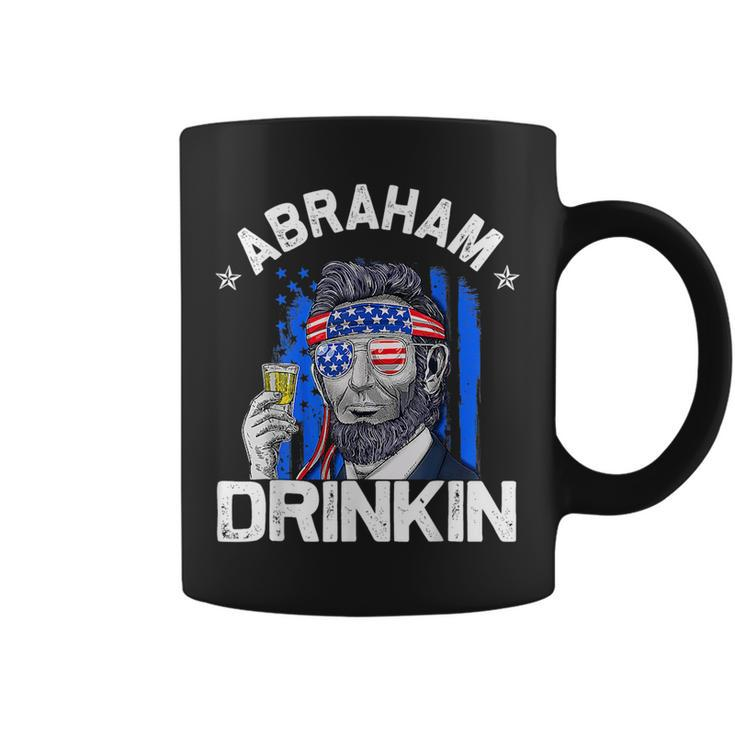 Abraham Drinkin  Funny Abe Lincoln Merica Usa July 4Th  Coffee Mug