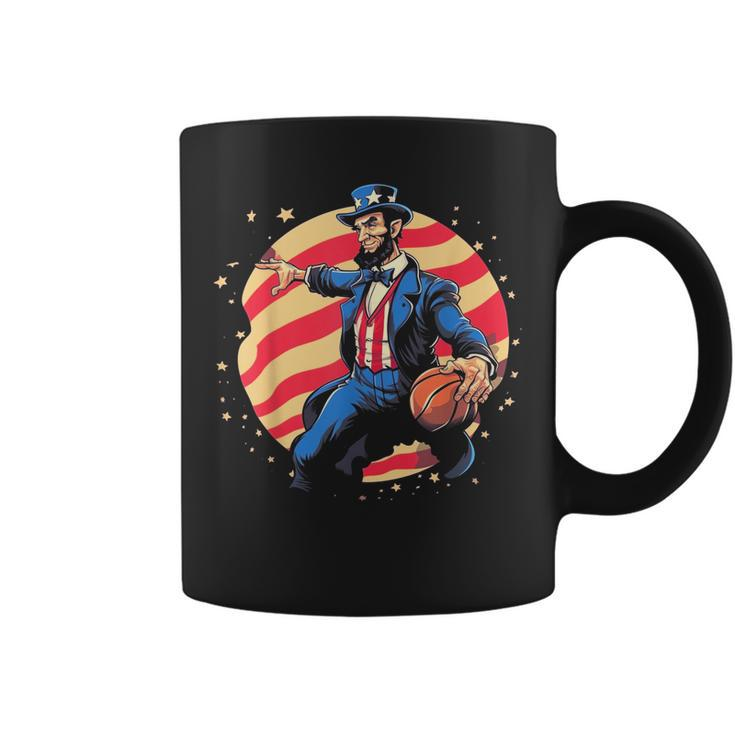 Abraham Lincoln Usa Fourth 4Th Of July Funny Basketball  Coffee Mug
