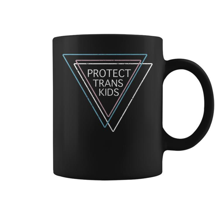 Abstract Pan Pride Triangles Protect Trans Kid Lgbt Support  Coffee Mug