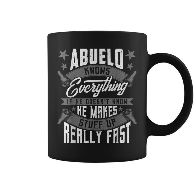 Abuelo Knows Everything Funny Abuelo Fathers Day Gifts Gift For Mens Coffee Mug