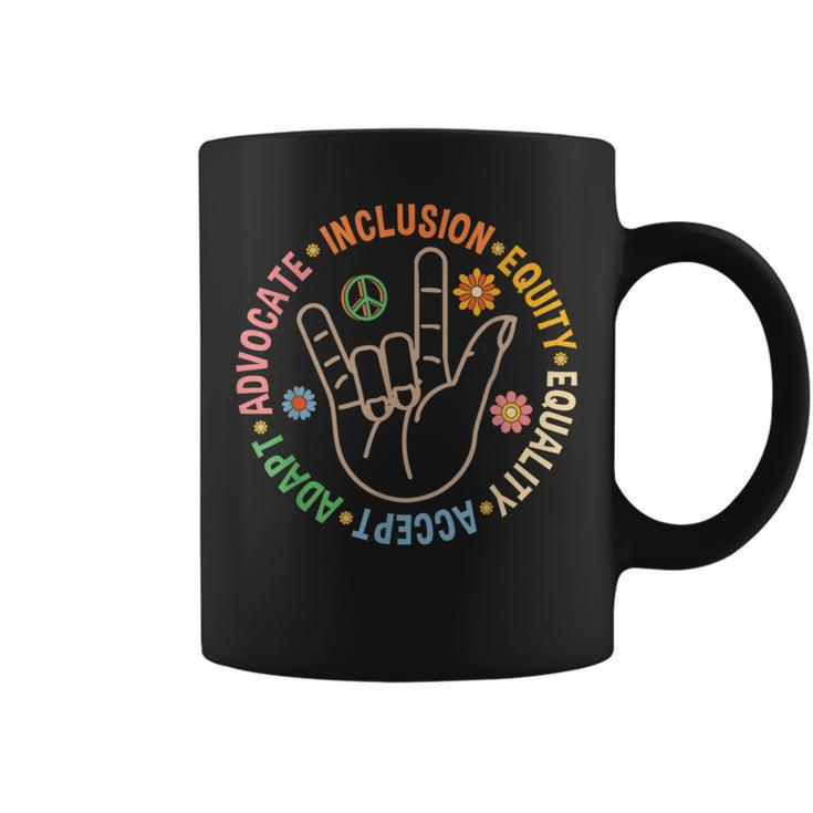 Accept Adapt Advocate Inclusion Equity Equality Coffee Mug