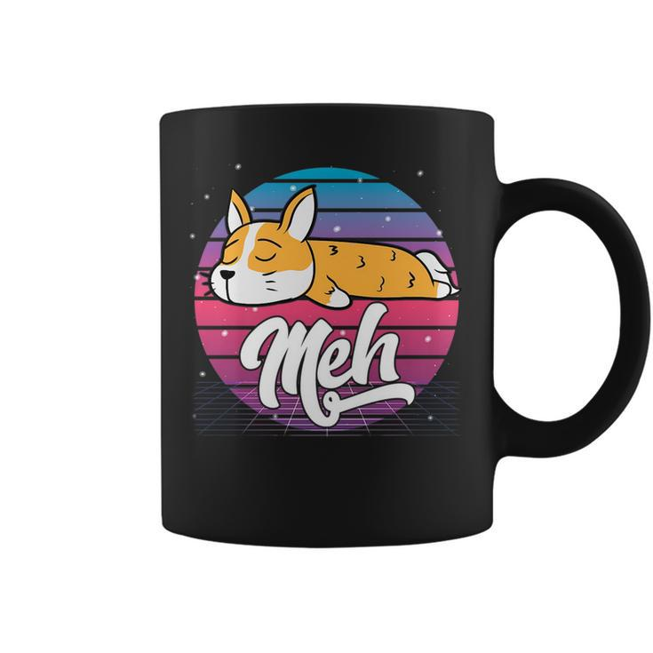 Aesthetic Vaporwave Japanese Otaku Meme Meh Corgi Dog Gift   Coffee Mug