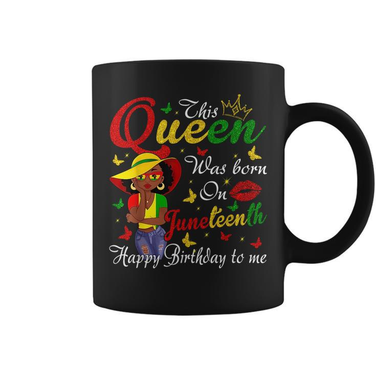 African American Black Queen Happy Birthday Junenth  Coffee Mug
