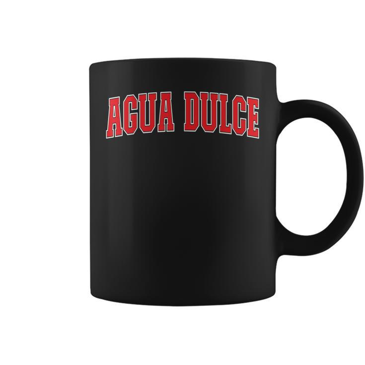 Agua Dulce California Souvenir Trip College Style Red Text Coffee Mug