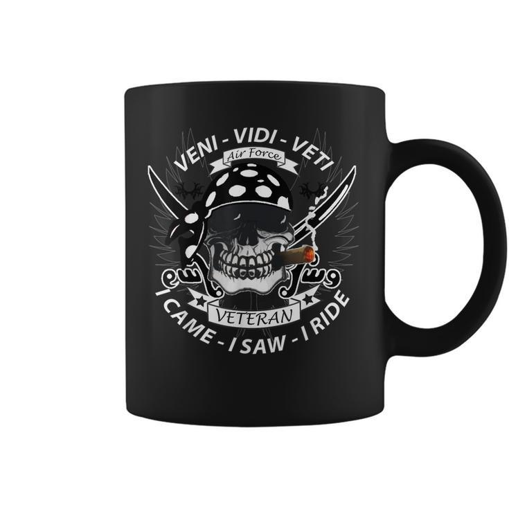 Air Force Veteran Skull Biker Motorcycle   Coffee Mug