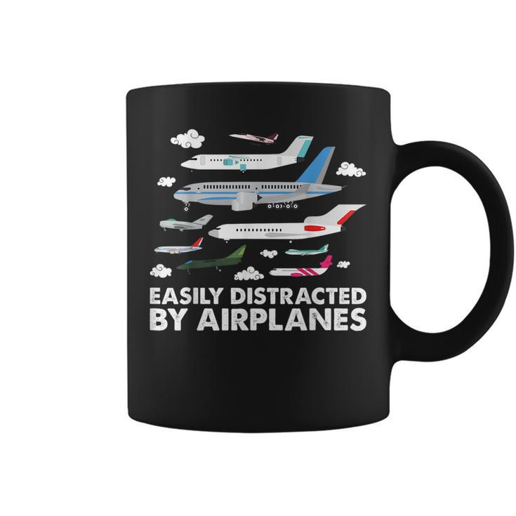 Aircraft  Easily Distracted By Airplanes Pilot Aviator  Coffee Mug