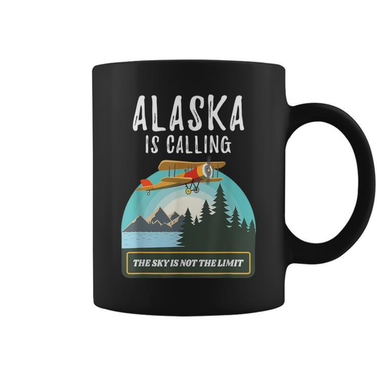 Alaska Mountain Retro Vintage Plane Bush Flying Pilot Coffee Mug