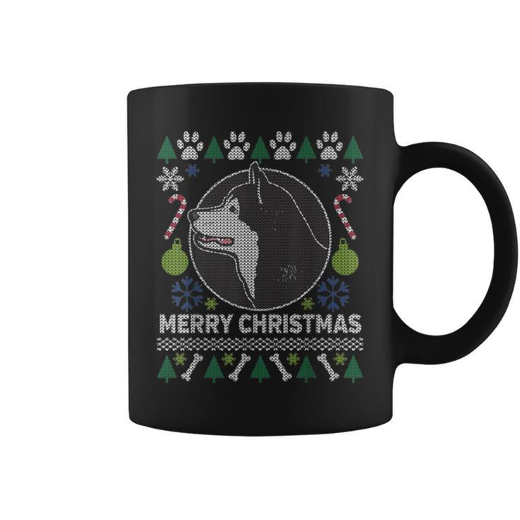Alaskan Malamute Dog Ugly Christmas Sweaters Coffee Mug
