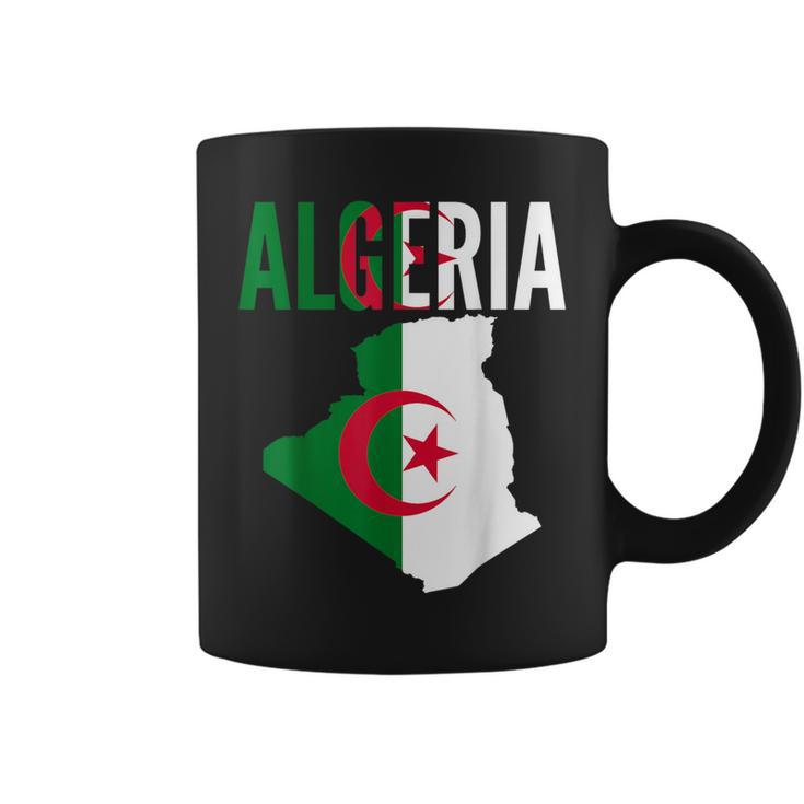Algerian Algeria Country Map Flag Coffee Mug