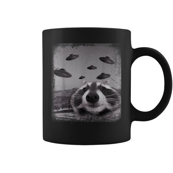 Alien Ufo Racoon Meme Funny UFO Funny Gifts Coffee Mug