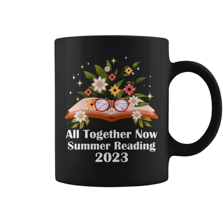 All Together Now Summer Reading 2023  Book And Flowers Coffee Mug