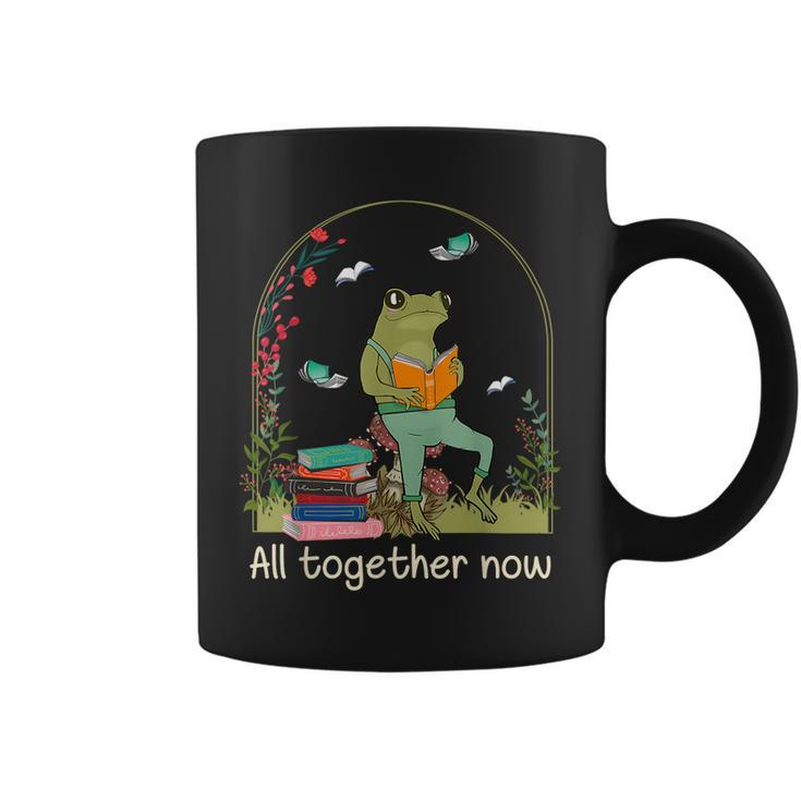 All Together Now Summer Reading 2023 Cute Frog Reading Coffee Mug