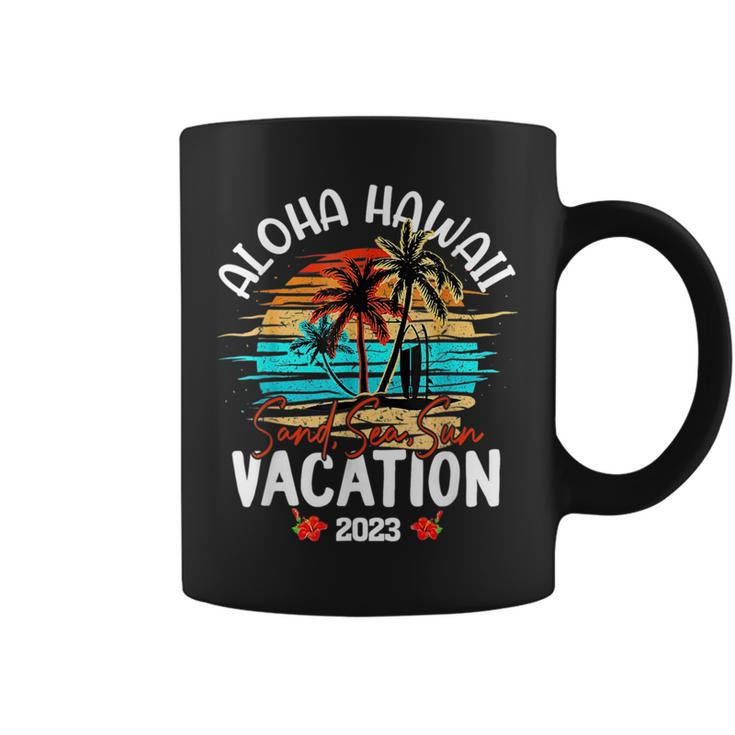 Aloha Hawaii Hawaiian Vacation 2023 Matching Family Group  Coffee Mug