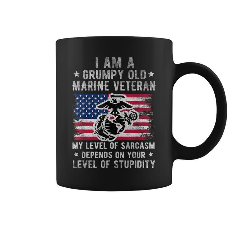 Am A Grumpy Old Marine Veteran My Level Of Sarcasm  Coffee Mug