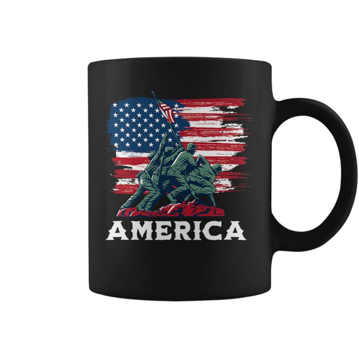 America Military Soldiers Veteran Usa Flag Coffee Mug