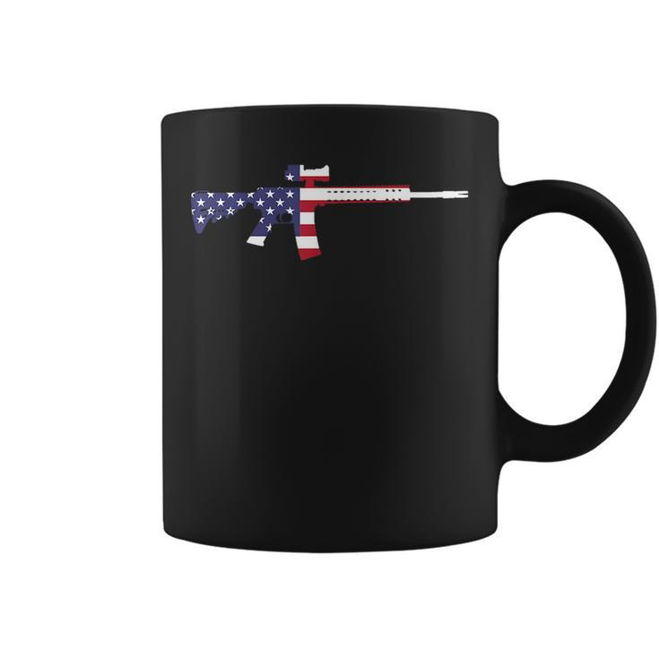 America Rifle Murica Libertarian Conservative Gun Usa Flag Gun Funny Gifts Coffee Mug