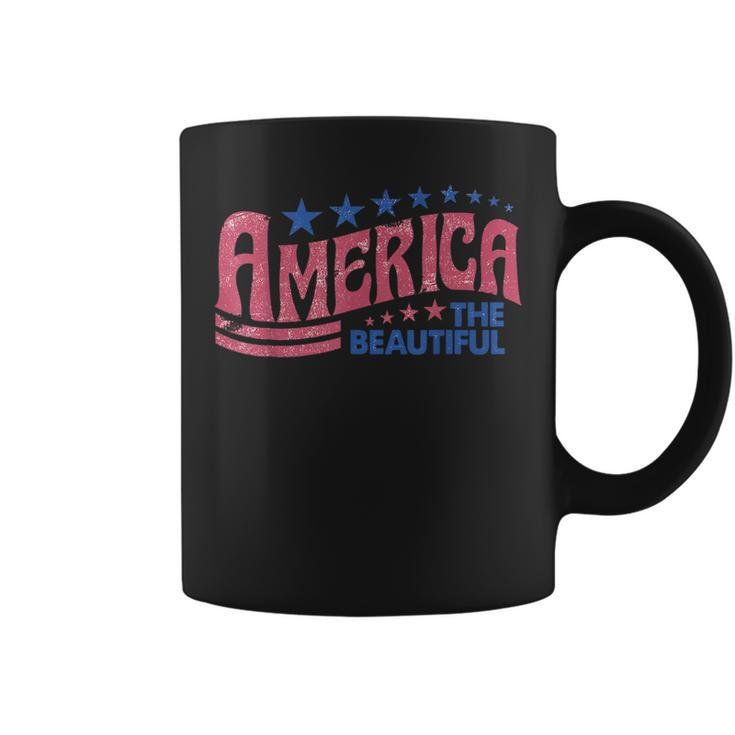 America The Beautiful Retro Vintage American 4Th Of July Coffee Mug