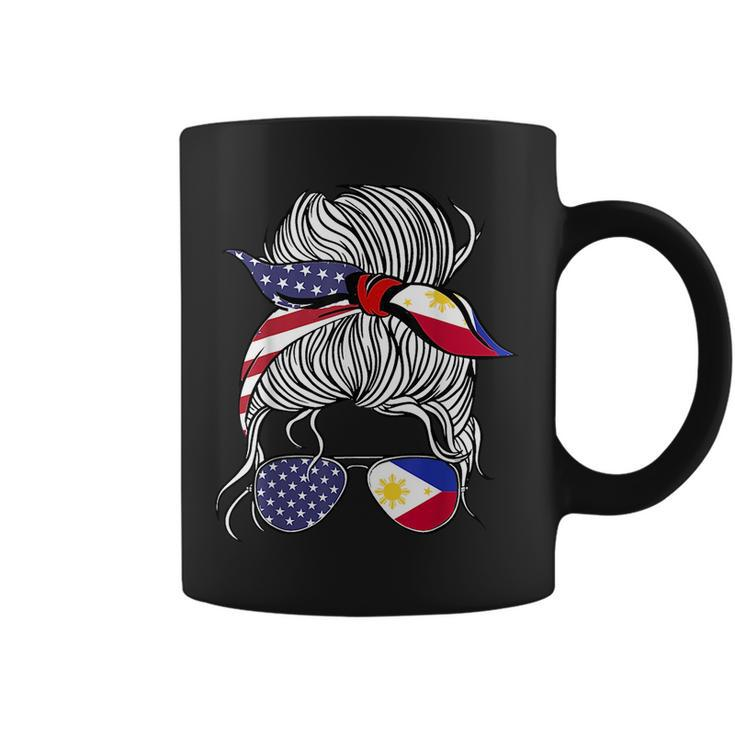 American Filipina Patriot Flag Women Girl Philippines Grown  Coffee Mug