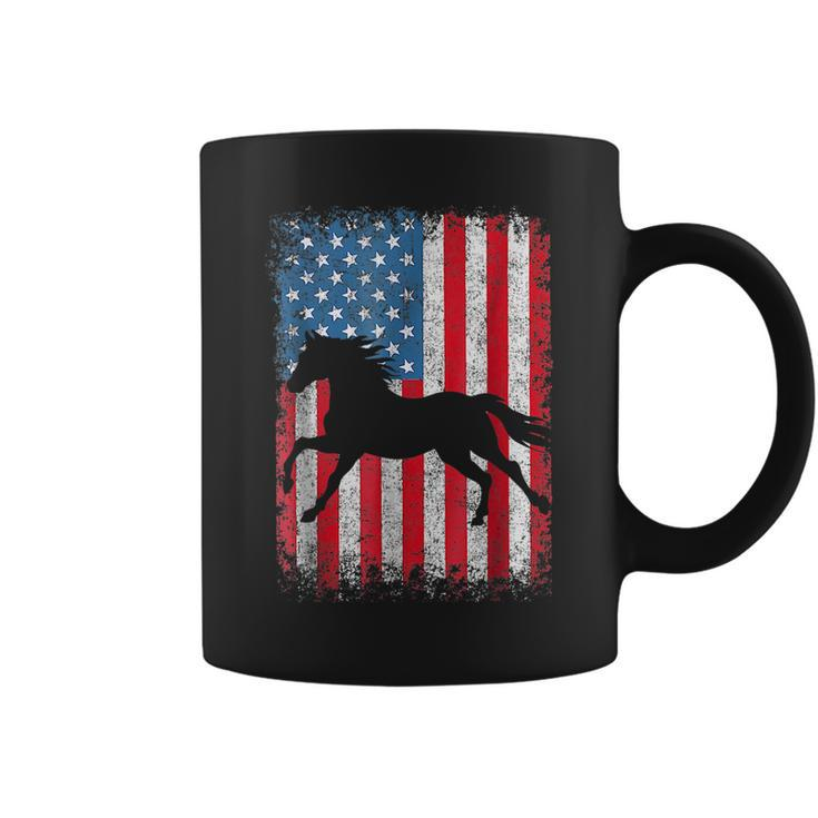 American Flag 4Th Of July Horse Patriotic Vintage Men Women Patriotic Funny Gifts Coffee Mug