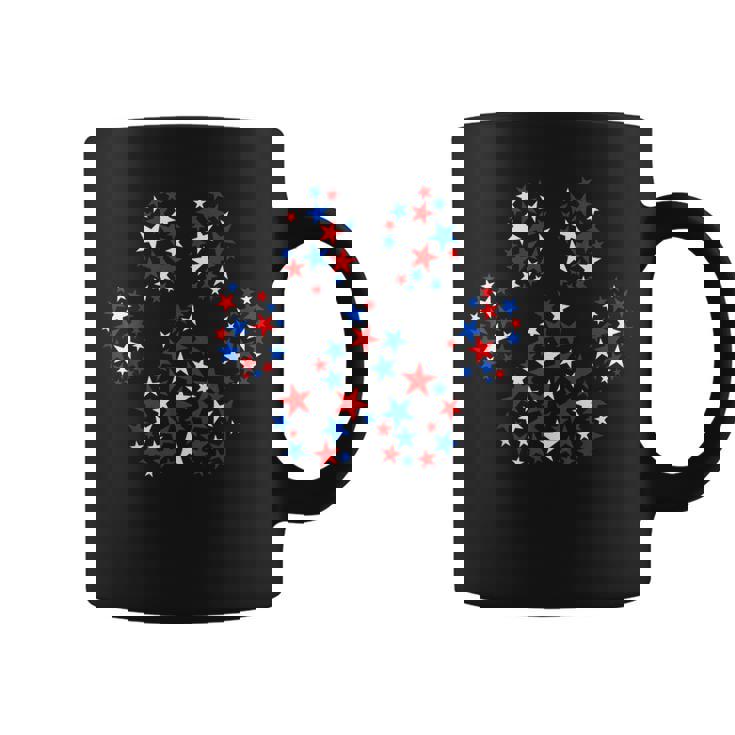 American Flag Patriotic Dog & Cat Paw Print Us 4Th Of July Patriotic Funny Gifts Coffee Mug