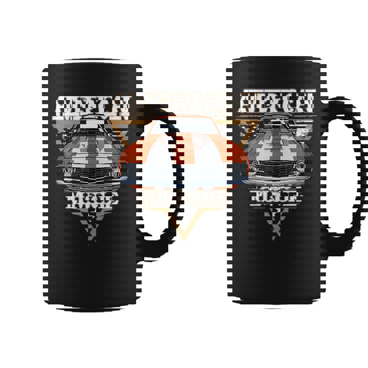 American Flag Vintage Muscle Car Hot Rod And Muscle Car Coffee Mug