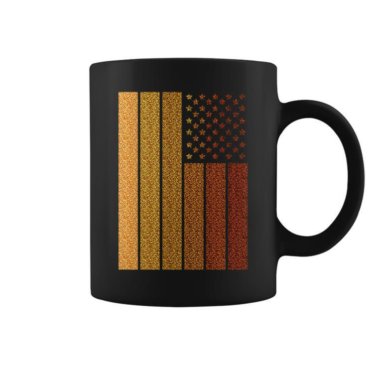 American Flag With Melanin Glitters Shades - Black Pride   Coffee Mug