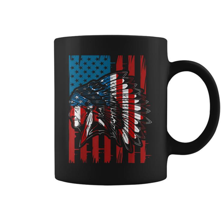 American Indian Roots Us Flag Indigenous Native American Coffee Mug