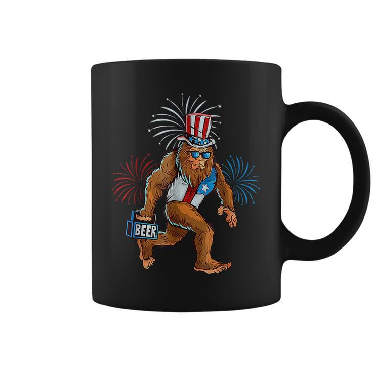 American Patriotic Bigfoot 4Th Of July Sasquatch Men Boy  Coffee Mug