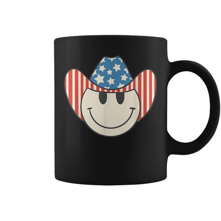 American Smile Face Cowboy Cowgirl 4Th Of July Howdy Rodeo  Coffee Mug