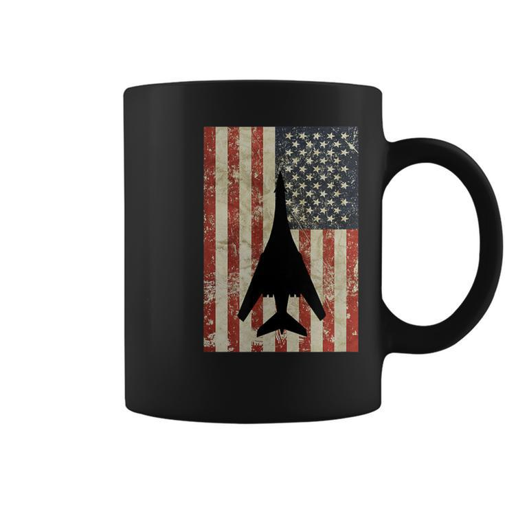 American Usa Flag B-1 Lancer Bomber Army Military Pilot Coffee Mug