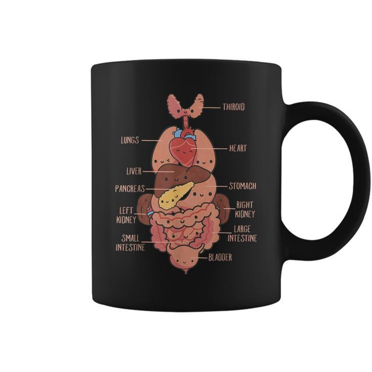 Anatomy Human Torso Cute Heart Lungs Organs Medical Graphic Coffee Mug