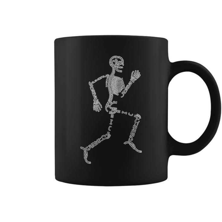 Anatomy Labels Human Skeleton Running Bone Names For Geeks Coffee Mug