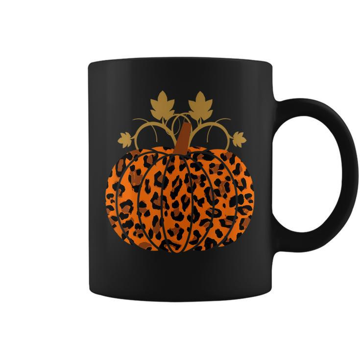 Animal Leopard Print Pumpkin Halloween Fall Autumn Halloween Coffee Mug