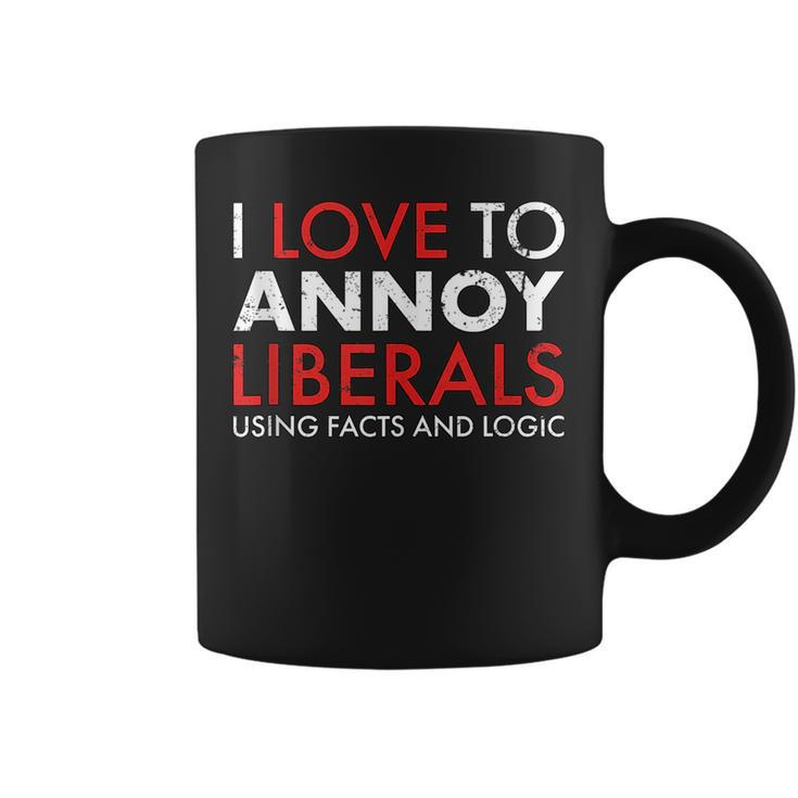 Annoy Liberals Using Facts Logic Republican 45 Trump 2020  Coffee Mug