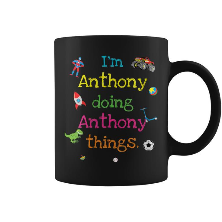 Anthony Cute Personalized Kid's Cartoon For Boys Coffee Mug