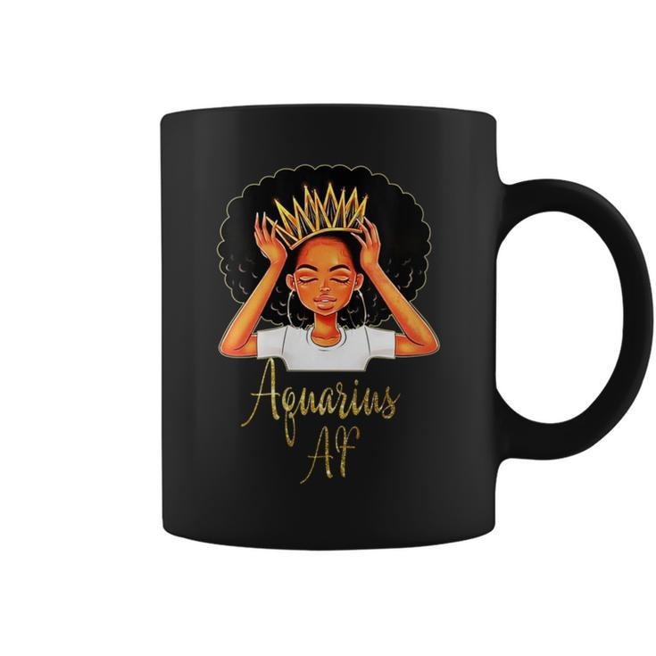 Aquarius Queen Af Zodiac Floral Birthday Coffee Mug