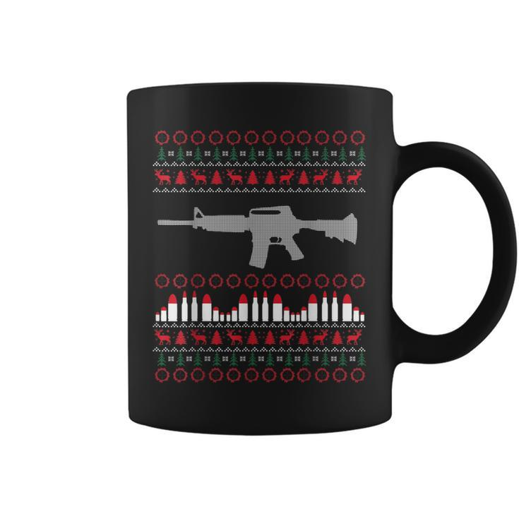 Ar-15 Machine Gun Ugly Christmas Sweater Coffee Mug