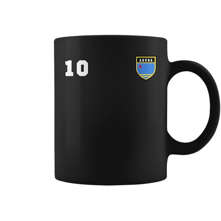 Aruba  Number 10 Soccer  Flag Football Oranjestad  Coffee Mug