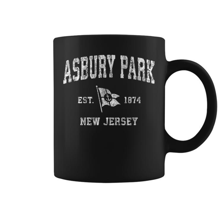 Asbury Park New Jersey Nj Vintage Boat Anchor Flag  Coffee Mug
