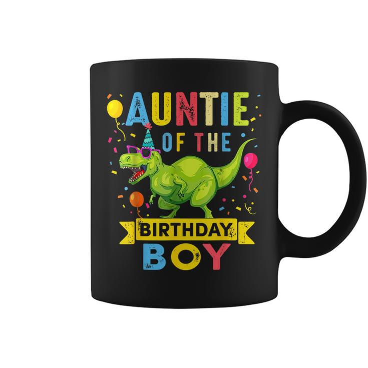 Auntie Of The Birthday Boy T-Rex Dinosaur Birthday Party Coffee Mug