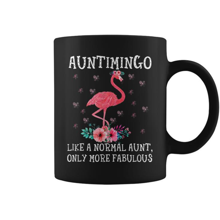 Auntimingo Aunt Auntie Pink Flamingo Floral Mothers Day  Mothers Day Funny Gifts Coffee Mug