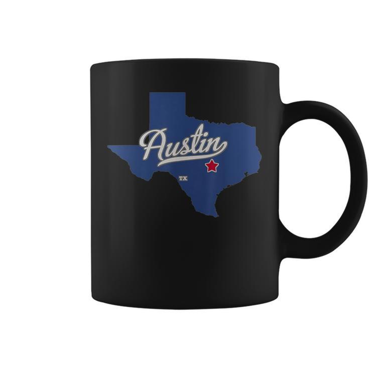 Austin Texas Tx Map  Coffee Mug
